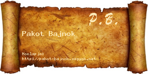 Pakot Bajnok névjegykártya